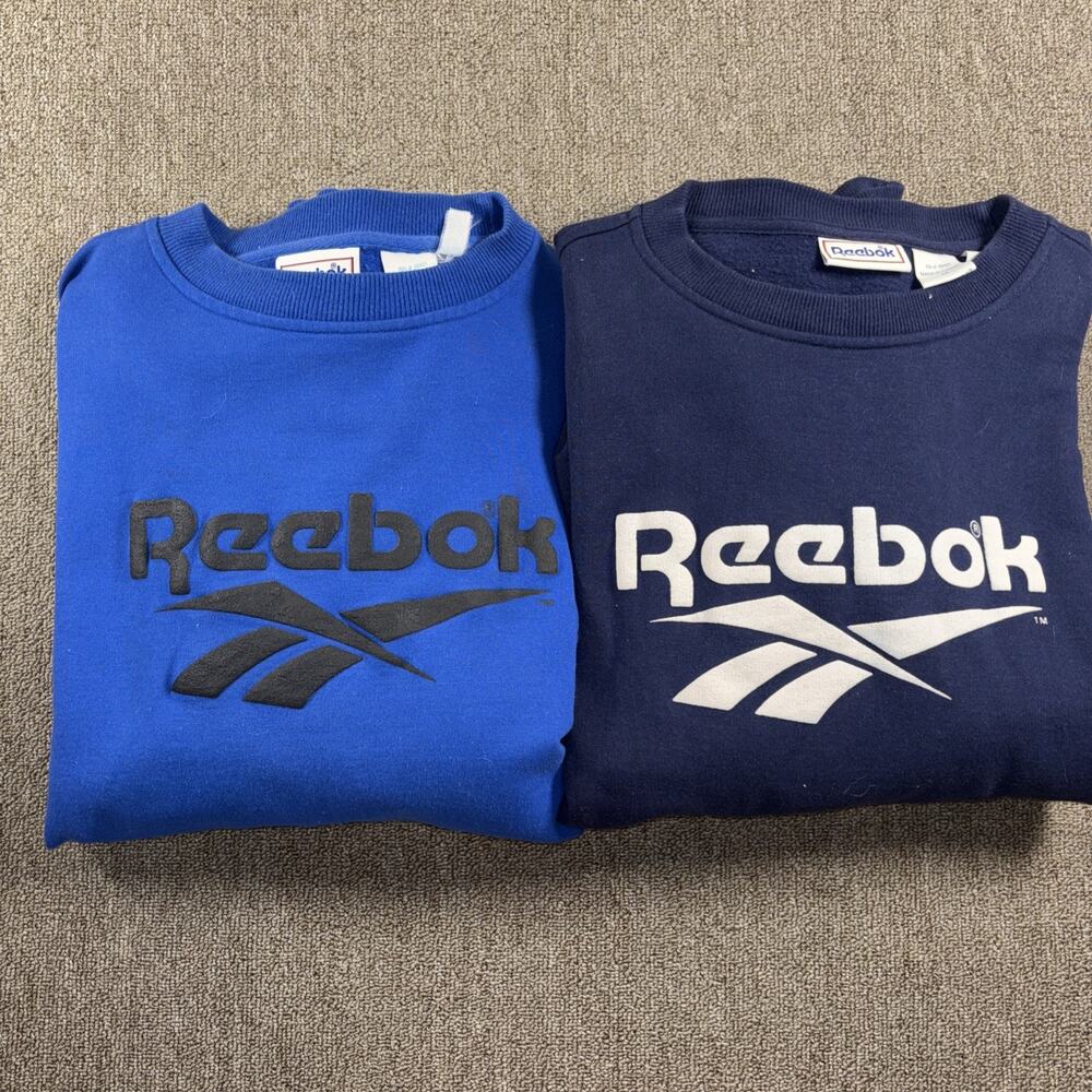 Vintage Reebok Sweatshirt Bundle 2 Piece Blue Medium